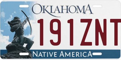 OK license plate 191ZNT