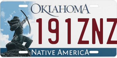 OK license plate 191ZNZ