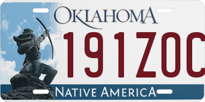 OK license plate 191ZOC