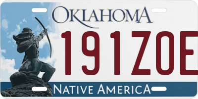 OK license plate 191ZOE