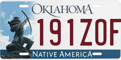 OK license plate 191ZOF
