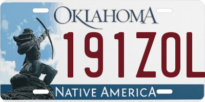 OK license plate 191ZOL