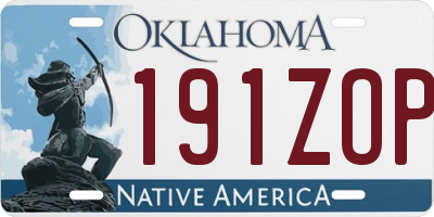 OK license plate 191ZOP
