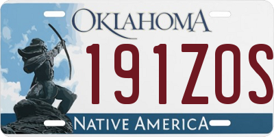 OK license plate 191ZOS