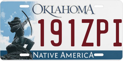 OK license plate 191ZPI