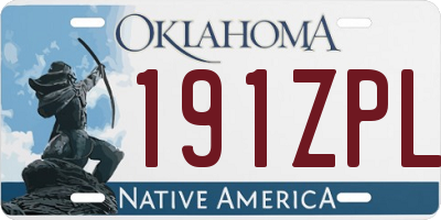 OK license plate 191ZPL