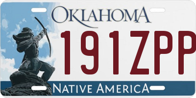 OK license plate 191ZPP