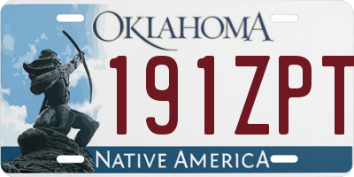 OK license plate 191ZPT
