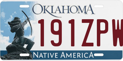 OK license plate 191ZPW