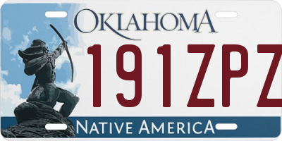 OK license plate 191ZPZ