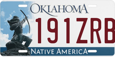 OK license plate 191ZRB