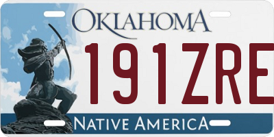 OK license plate 191ZRE