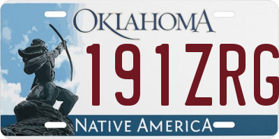 OK license plate 191ZRG