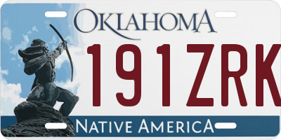 OK license plate 191ZRK