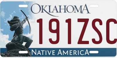 OK license plate 191ZSC