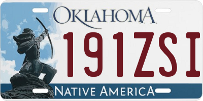 OK license plate 191ZSI