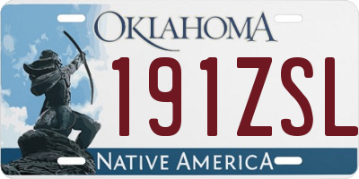 OK license plate 191ZSL