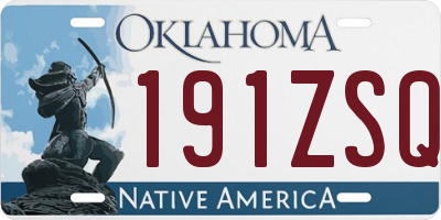 OK license plate 191ZSQ