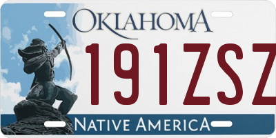 OK license plate 191ZSZ