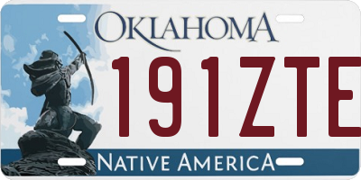 OK license plate 191ZTE
