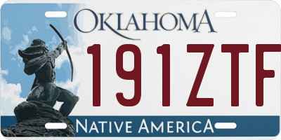 OK license plate 191ZTF