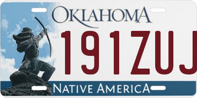 OK license plate 191ZUJ