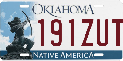 OK license plate 191ZUT