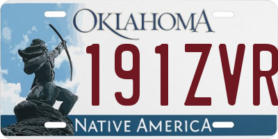 OK license plate 191ZVR
