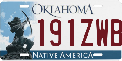 OK license plate 191ZWB