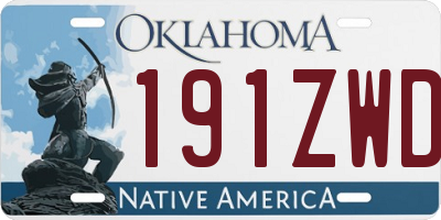 OK license plate 191ZWD