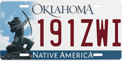 OK license plate 191ZWI