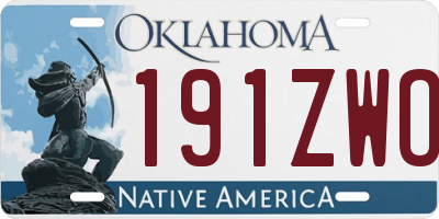 OK license plate 191ZWO
