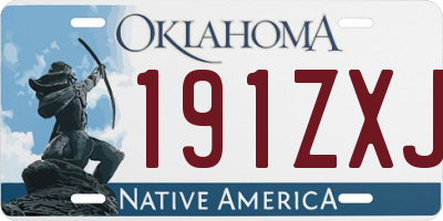 OK license plate 191ZXJ