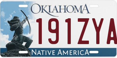 OK license plate 191ZYA