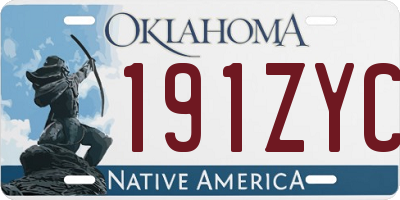 OK license plate 191ZYC