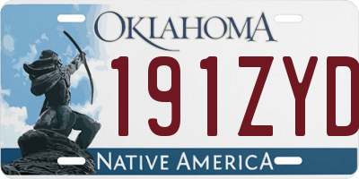 OK license plate 191ZYD