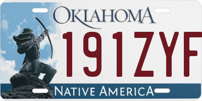 OK license plate 191ZYF
