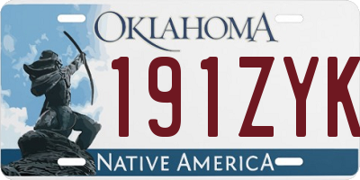 OK license plate 191ZYK