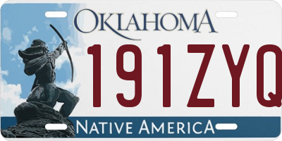 OK license plate 191ZYQ