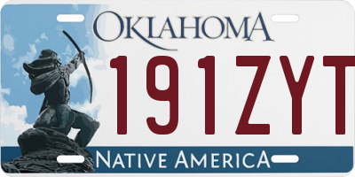 OK license plate 191ZYT