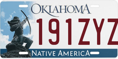 OK license plate 191ZYZ