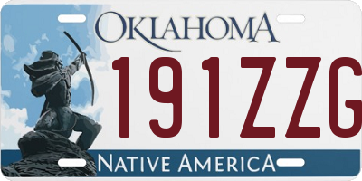 OK license plate 191ZZG