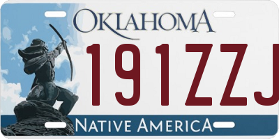 OK license plate 191ZZJ