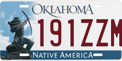 OK license plate 191ZZM