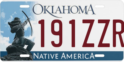 OK license plate 191ZZR