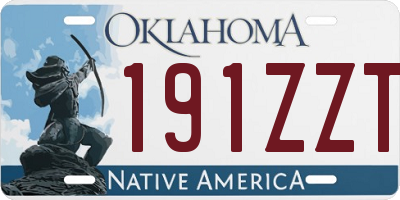 OK license plate 191ZZT