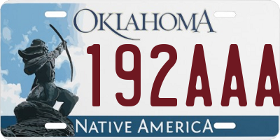 OK license plate 192AAA