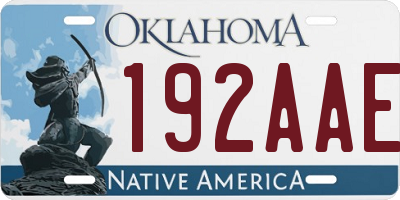 OK license plate 192AAE