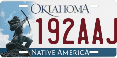 OK license plate 192AAJ