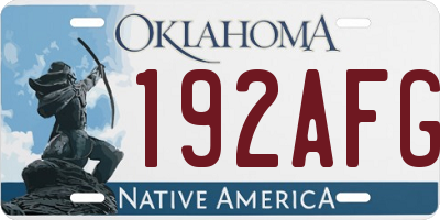 OK license plate 192AFG